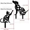 Nuevos Adornos de Hierro Transfronterizos para Jardín Animales Decorativos de Piso Inserciones Gatos, Perros, Conejos, Pollos Inserciones de Césped Huecos Adornos de Arte para Patio