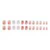 Novo blush rosa pequeno coração atmosfera brilhante estilo menina branca puro real curto usável unha 24 adesivos