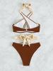 Bikini traje de baño sexy con aberturas cruzadas