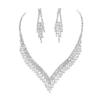 Juego de Joyería Transfronterizo Cadena de Garra de Diamante Completo Moda Simple Accesorios de Alta Gama Aretes Aretes Collar Accesorios para Mujer Venta al por Mayor