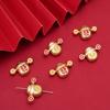 Pingente de Gota de Areia de Cobre Dourado Auspicioso de Ano Novo Acessórios DIY Feitos à Mão Pulseira Colar da Fortuna Leão Dançarino