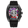 Reloj deportivo de hombre con forma de barril hueco de cuarzo, disponible en stock transfronterizo, con esfera deslumbrante de alta gama y correa de silicona