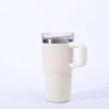 Copo de Água de Aço Inoxidável com Parede Dupla a Vácuo 14oz com Canudo Isolamento para Gelo Pote Mini Alça Segunda Geração Porta-Copos de Carro