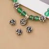 Prata 925 pura contas espaçadoras vintage cruz flor cruz contas soltas DIY punk rock pulseira retrô americana para homens e mulheres