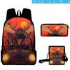 2024 Impresión Digital 3D Transfronteriza Nuevo Producto Mochila de Halloween Bolso Escolar Bolso de Hombro Infantil Estuche para Lápices Set de Tres Piezas