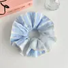 Estilo Coreano Tela Patchwork Rayada Doble Capa Cintura Pequeña Lazo para el Cabello Intestino Grueso Tamaño Grande Cabeza de Brote Bola de Flores Cuerda para el Cabello Accesorios para el Cabello