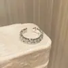 Anillo de Apertura Sencillo Dulce Rosa Full Diamante para Mujer Lujo Ligero Gama Alta Nicho Personalizado Sencillo Versátil Elegante