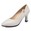 Primavera 2021 Nuevos Tacones Altos Color Sólido Tacón Grueso Modelo Puntiagudo Profesional Elegante Show Boca Baja Zapatos Individuales de Mujer