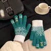 Luvas de Natal Quentes de Lã com Forro, Compatíveis com Tela de Toque, Sem Dedos, Luvas de Tricô Grossas para Ciclismo, Personalizáveis para Homens e Mulheres