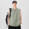 Chaleco de Color Puro de Peso Pesado 260g Camiseta sin Mangas de Cuello Redondo para Hombre Holgada y Versátil Casual a la Moda Camiseta Básica Verano Nuevo Estilo