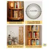 Estantería giratoria de madera maciza, estante de almacenamiento de librería de 360 grados, independiente, montado en la pared, gabinete móvil de esquina para niños, gabinete pequeño y estrecho