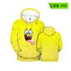 Suéter con capucha y estampado digital 3D de Bob Esponja, nuevo, de comercio exterior, con expresión de personalidad y cosplay de dibujos animados.
