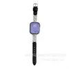 Pulseira de Couro com Pérolas Incrustadas de Strass em Formato de Diamante Adequada para Apple Watch 10 S11 Huawei Gt6 Fit4 Xiaomi 10