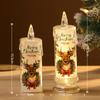 Conjunto de Natal Transfronteiriço de 4 Peças Velas Eletrônicas Luminosas de Natal Presente Árvore de Natal Alce Boneco de Neve Papai Noel