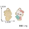 Pingente Charm de Liga Esmaltada Hello Kitty para Pulseira DIY, Pingente de Joia, Chaveiro de Bolsa, Acessórios de Pingente Decorativo