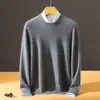 Suéter de Cachemira Baicai de Terciopelo con Cuello Redondo Bajo para Hombre, Jersey de Punto Casual de Negocios, Capa Base de Punto, Suéter Nuevo de Lana Otoño Invierno