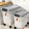 Contenedor de Arroz para Uso Doméstico, Juego de 25 kg Tarros Sellados a Prueba de Insectos y Humedad para Almacenamiento de Harina, Caja de Almacenamiento de Arroz de Grado Alimenticio, Shi Hua