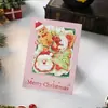 Tarjeta de felicitación de Navidad con cuerda para colgar perforable Tarjeta de mensaje hecha a mano creativa DIY Regalo Bendición festiva