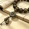 Pulseira de Sândalo Verde Natural com Grão Liso, Contas de Buda de 2,0 mm, Ornamento de Cabacinha de Sândalo, Pulseira Unissex, Atacado de Contas de Madeira