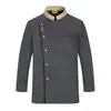 Uniforme de chef de hotel, manga larga, estilo otoño/invierno, adecuado para restaurantes, cafeterías, restaurantes de barbacoa, panaderías, restaurantes de hot pot y personal de cocina