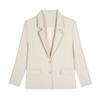 63508 Estilo Coreano Gordo mm Elegante Moda de Gama Alta Casual Traje de Mujer Otoño Talla Grande Adelgazante Aspecto Reductor de Edad Cubre Cintura Chaqueta