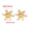 Nuevos accesorios de joyería DIY transfronterizos, colgante pequeño de flor de perla con incrustaciones de circonita y chapado en cobre puro de oro de 14 quilates, venta directa de fábrica