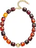 Collar de Bolas de Resina Transparente Arcoíris Estilo Nuevo Europeo y Americano Transfronterizo, Accesorio de Cuello Versátil de Moda para Mujer