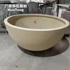 Caja de flores de terrazo beige para patio de villa, caja de flores para terraza de casa de huéspedes, área de ocio con plantas verdes para terraza exterior de casa de huéspedes
