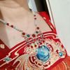 Collar antiguo con coronas largas de Hanfu, nuevo colgante de cheongsam clásico chino, collar de perlas de palacio retro
