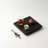Pinzas para Té de Grulla de Titanio Puro, Accesorios de Juego de Té de Gama Alta, Seis Caballeros de la Ceremonia del Té, Pinzas para Taza de Té, Accesorios para Ceremonia del Té Casera, Madera de Nogal