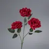 Flor Artificial Rosa para Casamento 3 Cabeças Rosa Diamante Flor para Guia de Caminho de Casamento Decoração de Parede de Flores Arranjo de Flores de Seda Flor de Plástico Lote
