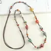 Collar Colgante de Cerámica con Cuentas Tejido a Mano Estilo Étnico Vintage Cadena para Suéter Joyería Larga Diseño de Nicho Venta al por Mayor