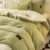 Lijado cuatro piezas estilo japonés teñido en hilo funda nórdica funda nórdica color sólido Nantong cama tres piezas ropa de cama al por mayor ropa de cama