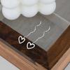Pendientes de Plata de Ley S925 Ola Corazón, Hilos para Oreja de Borla en Forma de Corazón de Lujo Ligero Nicho, Pendientes Nuevos de Moda Versátiles y Elegantes para Mujer