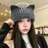 Gorro de Invierno Cálido Estilo Perezoso para Mujer, Gorro de Punto Oversize que Hace que la Cara Parezca Más Pequeña, Ajuste Holgado, Protege los Oídos