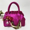 Bolsa de Flor Hecha a Mano Mini Bolso de Mano para Mujer Bolsa Estilo Chino Retro Cartera para Teléfono Móvil Bolsita de Comida para Mamá Bolsita para Llaves