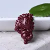 Mineral crudo alto contenido cinabrio arena púrpura caricatura 12 signos del zodíaco colgante lindo colgante de collar accesorios tejidos DIY