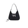 Bolso axilar con lazo lindo de moda popular de este año 2024 verano nuevo bolso de hombro para damas bolso de mano de color sólido