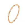Anillo Sencillo Nudo de Bambú Oro de 18 Quilates que no se Desvanece, Pulsera de Acero de Titanio para Mujer, Joyería de Acero Inoxidable de Nicho Elegante y Versátil para Parejas
