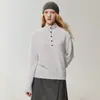 Suéter de Tricô Pulôver de Cashmere com Gola Alta, Novo Design Outono 2026 para Mulheres, Caimento Solto, Emagrecedor, Top Versátil