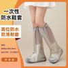 Cubrezapatos desechables con estampado de dibujos animados para niños, botas de lluvia altas engrosadas, cubrepies impermeables y antideslizantes para exteriores para días lluviosos