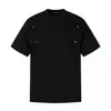 Camiseta Retro Americana Patchwork com Rebites Manga Curta para Homem Verão 2026 Fina Solta Casual Gola Redonda Top