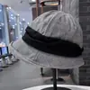 Nuevo sombrero de cubo cálido de lana versátil y elegante para otoño e invierno, estilo retro coreano, adelgazante, con ala enrollada, sombrero de pescador plegable