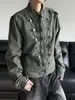 Chaqueta Napoleón de cuello alto de doble botonadura estilo retro americano, diseño unisex, estilo corte, corte ajustado, chaqueta vaquera desgastada