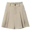 Shorts de alfaiataria pretos de cintura alta para mulheres, finos e leves para verão e outono, anti-exposição, opções para baixinhas e tamanhos grandes, emagrecedores, shorts casuais de perna larga