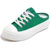 Zapatos blancos de media caña para mujer, novedad de verano 2021, sin tacón, planos, de lona, sin cordones y combinables.