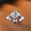 Golden Deer King S925 acessórios de prata vintage estilo chinês prata flor azul DIY acessórios conector pingente