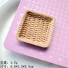 Plato de ratán tejido para comida nueva y juego, resina DIY, pegamento crema, decoración para carcasa de teléfono móvil, manual, caja ciega, adornos de microlandscape