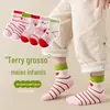 2023 outono e inverno desenho animado infantil Terry meias meias masculinas crianças meninas mais veludo meias tubo quente