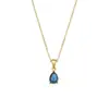 Moderna Cadena para Clavícula Versátil Simple de Moda Europea y Americana, Acero Inoxidable Chapado en Oro de 18 Quilates, Collar con Colgante de Zirconia en Forma de Gota de Agua